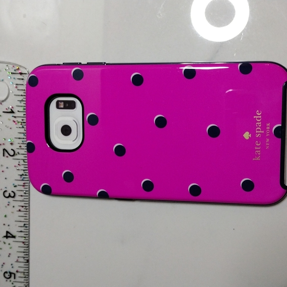 Kate Spade Pink & Navy Dot Galaxy S6 Hybrid Hard Shell Phone Case NEW - Picture 5 of 9